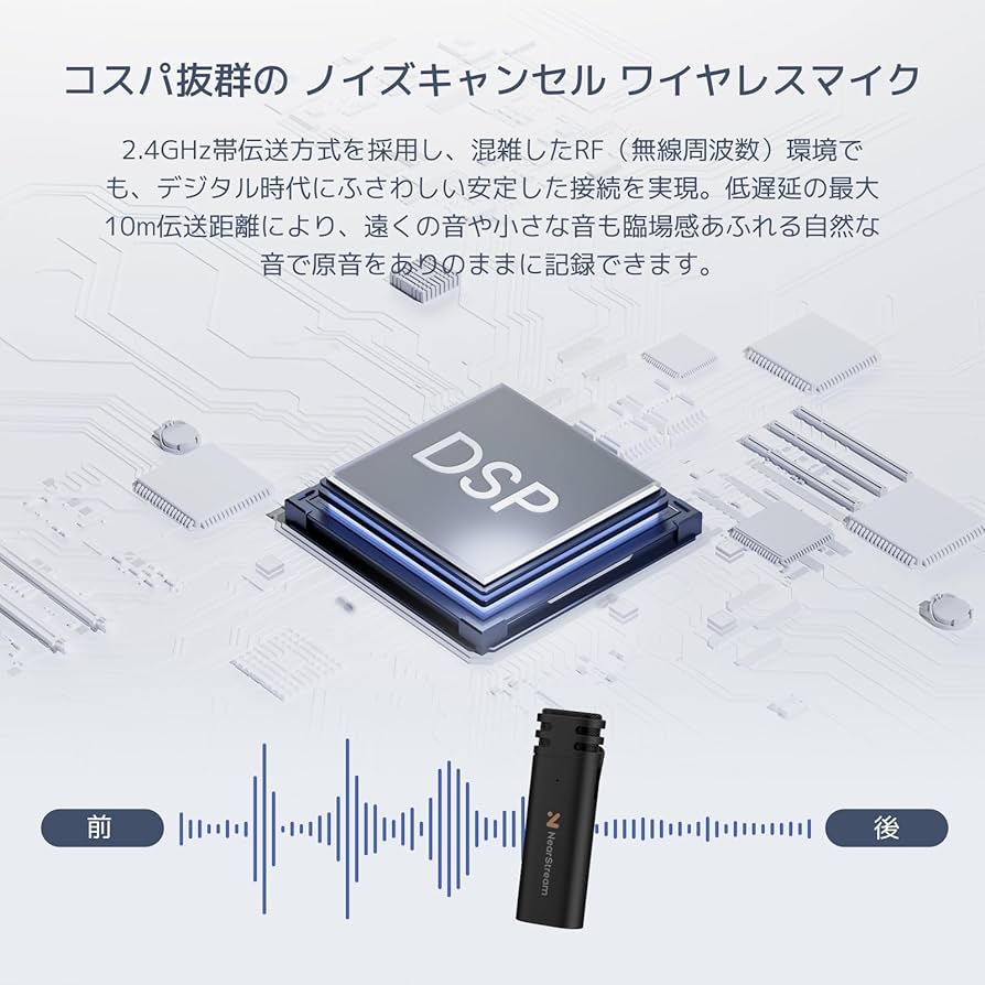 NearStream ワイヤレス ピンマイク 楽天市場】NearStream ワイヤレスマイク ピンマイク 送信機2台+